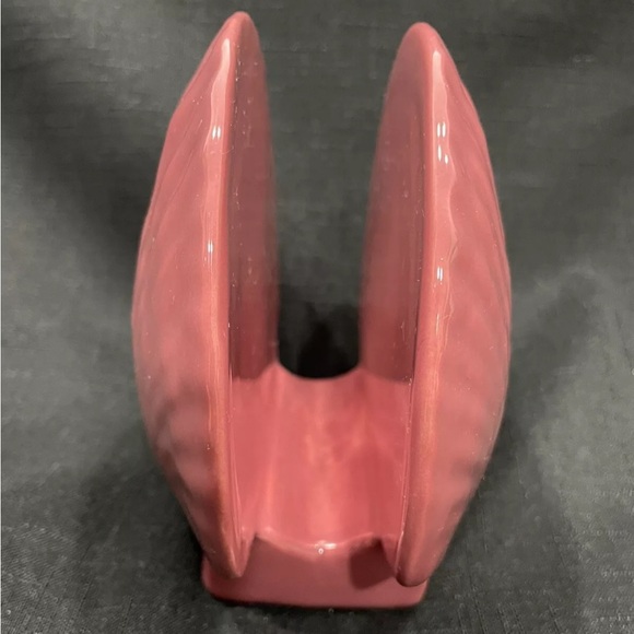 Vintage Ceramic Seashell Napkin Letter Holder Pink Beach Cottage Nautical Decor - Picture 3 of 7